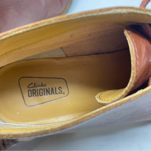 Clarks Originals Booties Womens 7.5 Brown Leather Block Heeled Chukka Lace Up - Picture 13 of 16